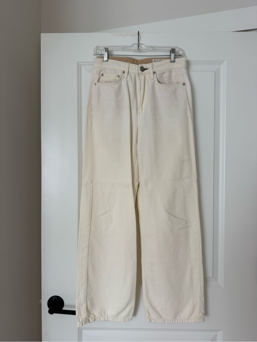 Rag & Bone Logan Mid-Rise Wide Leg - Cream